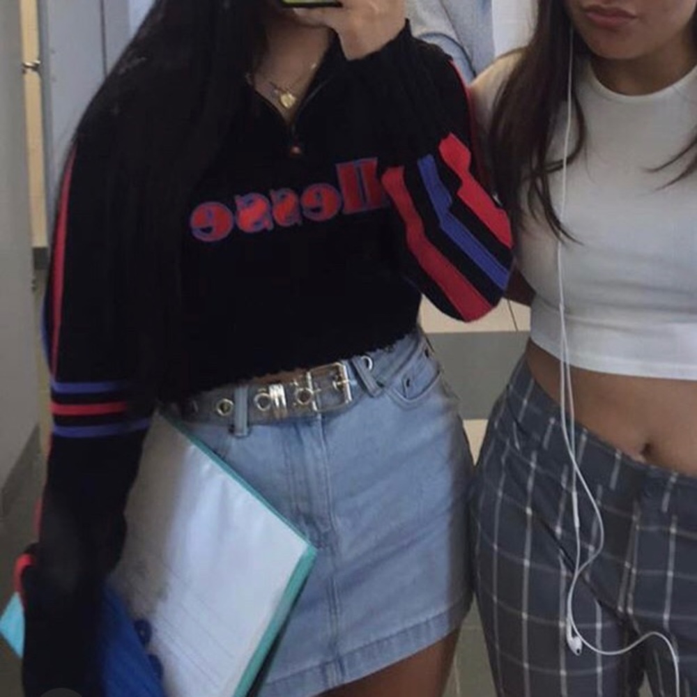 Ellesse cropped quarter zip sweater